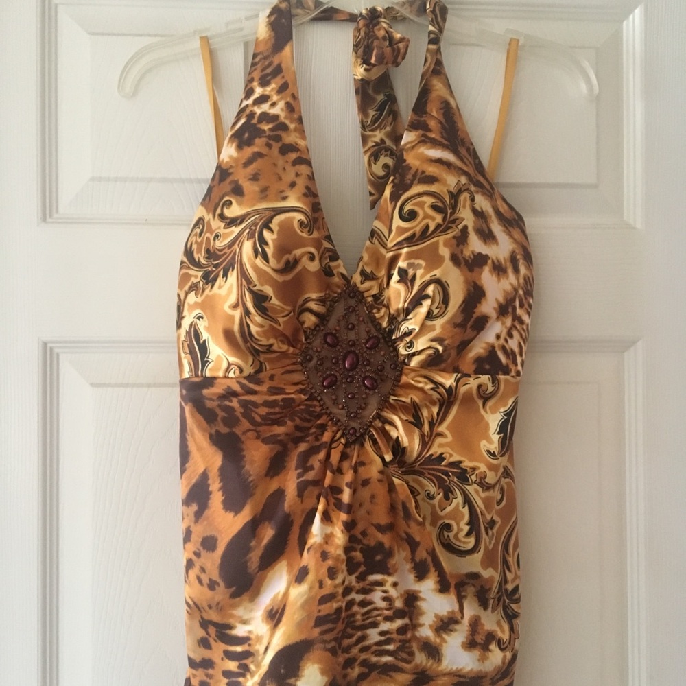 Cache silk halter top